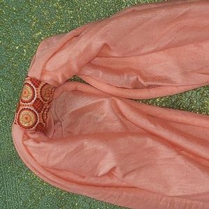 Handmade orange cotton scarf Ankara African print